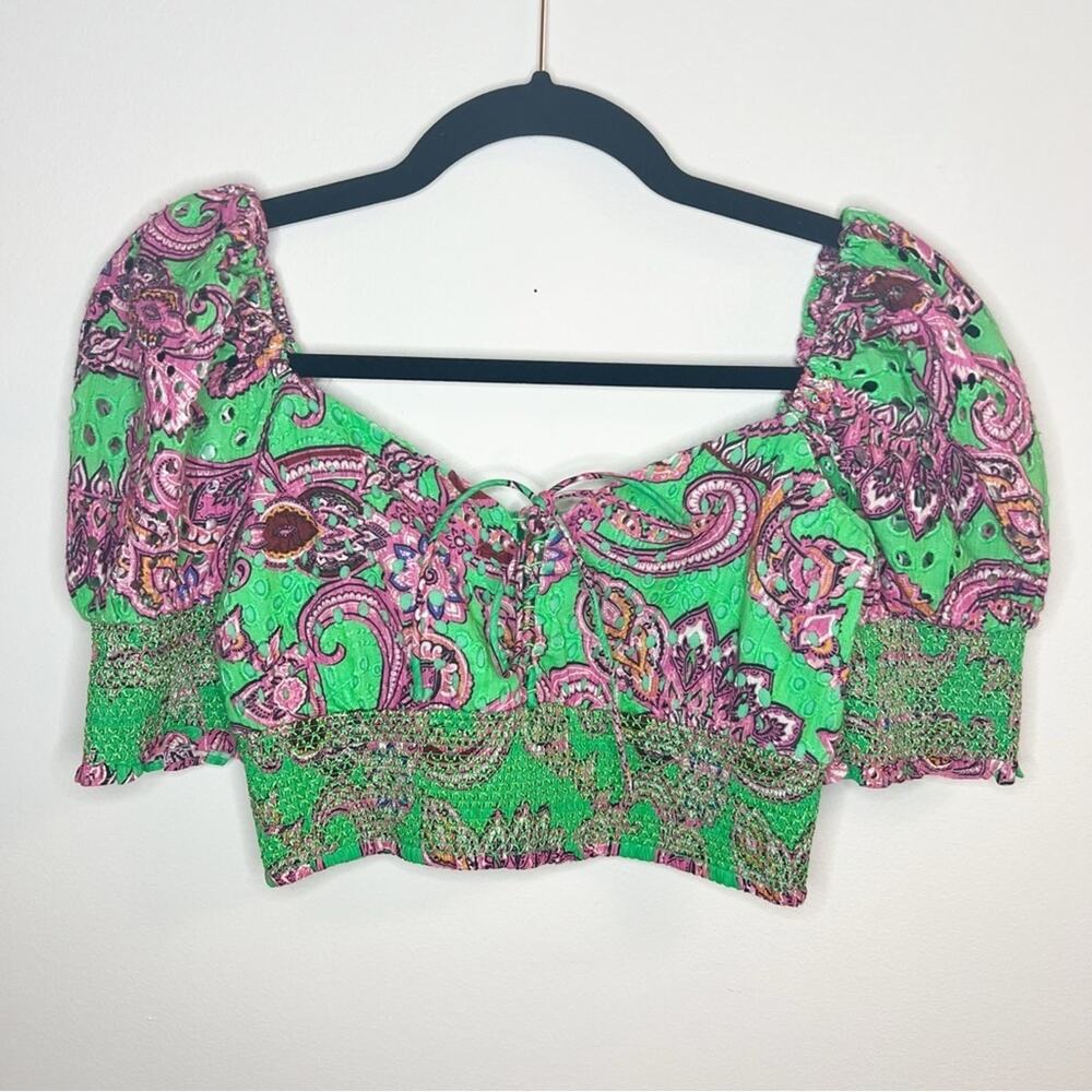 Alice + Olivia SET Jia tiered skirt & Crawford smocked Crop Top Size XS / 2 - Picture 5 of 15